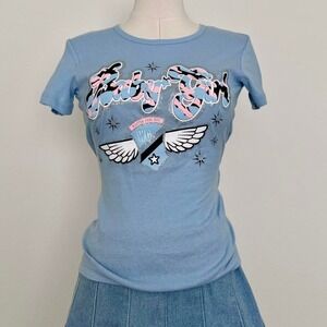 Y2k Baby Tee Graphic Sz Small Mall Core Preppy